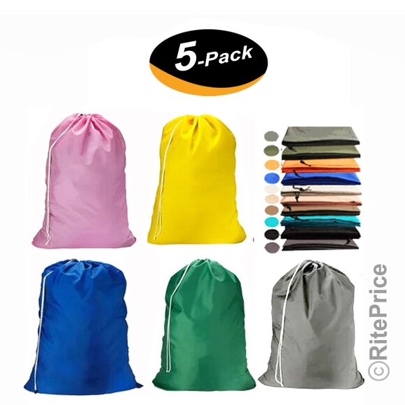 Large Laundry Bag Washable Heavy Duty Locking Drawstring Bag 29"X40" (5 Pack) - Picture 1 of 12